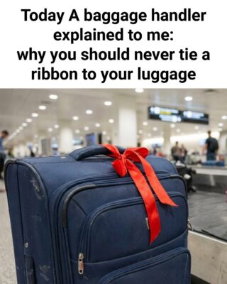 Baggage Handler Reveals Why You Should Never Tie a Ribbon on Your Luggage