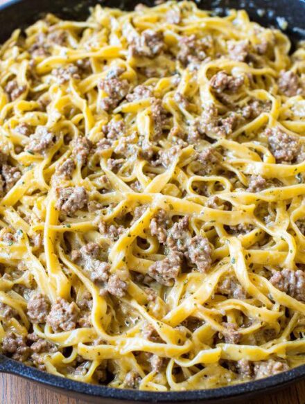 Garlic Butter Beef Pasta