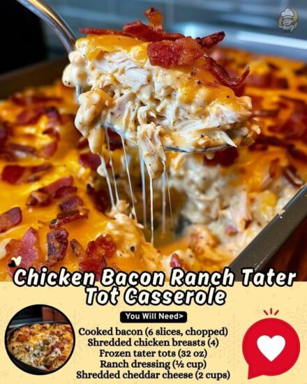 Chicken Bacon Ranch Tater Tot Casserole