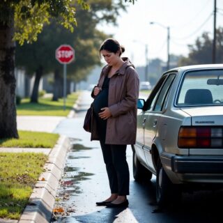 I Was Eight Months Pregnant When My Husband Refused to Help Me Change a Flat Tire – I Came Home with Someone, and His Face Went Pale