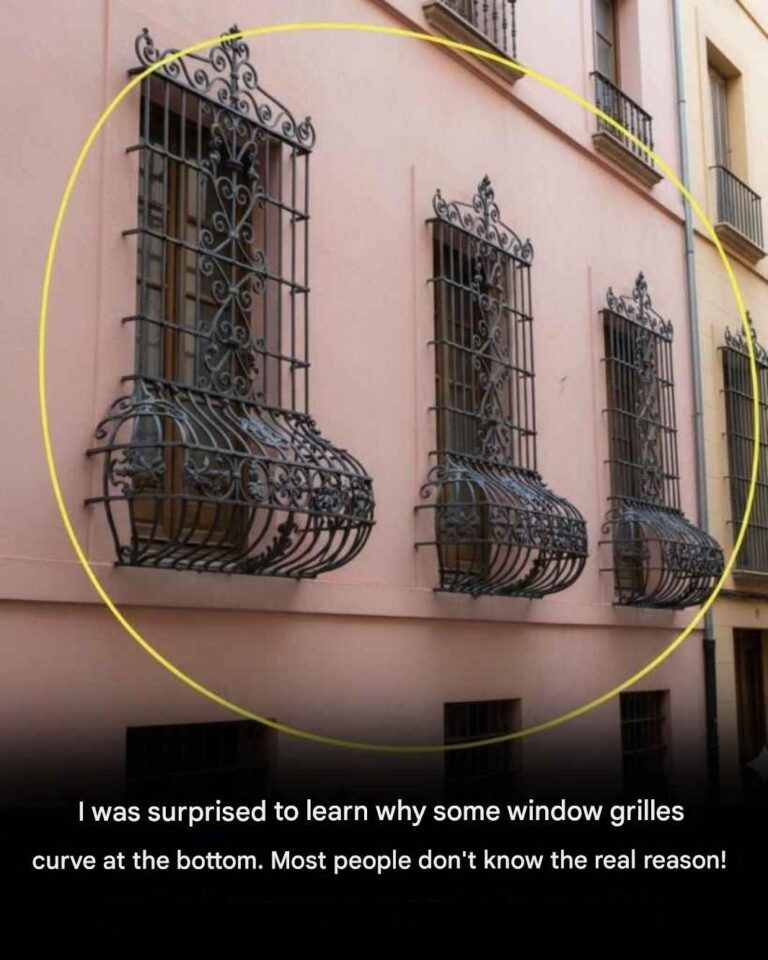Why are some window bars curved at the bottom?