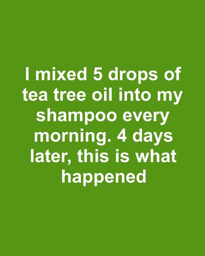 I mixed 5 drops of tea tree oil into my shampoo every morning. 4 days later, this is what happened.