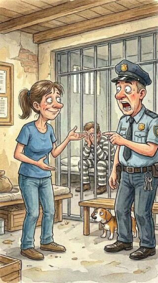 A woman visits her husband in prison