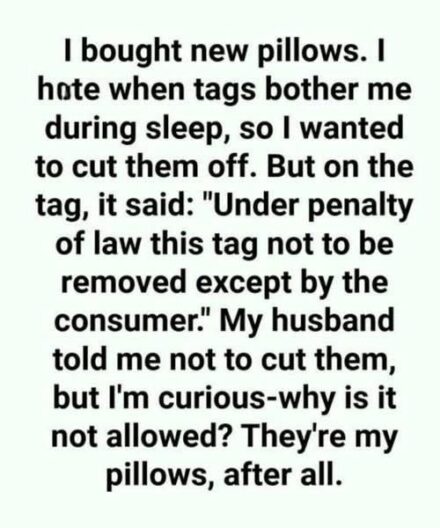 Are pillow tags illegal to remove?