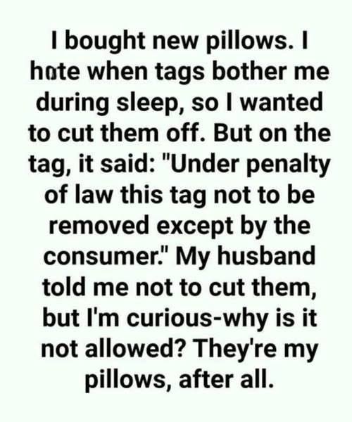 Are pillow tags illegal to remove?
