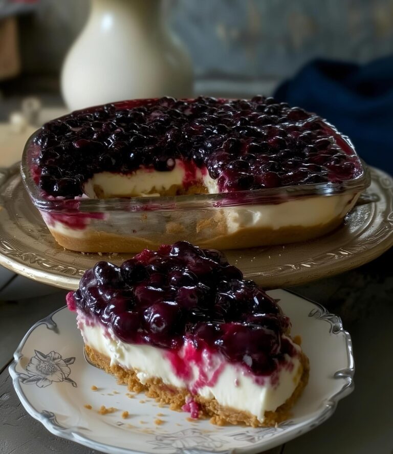 Fresh Blueberry Cheesecake with Homemade Crust
