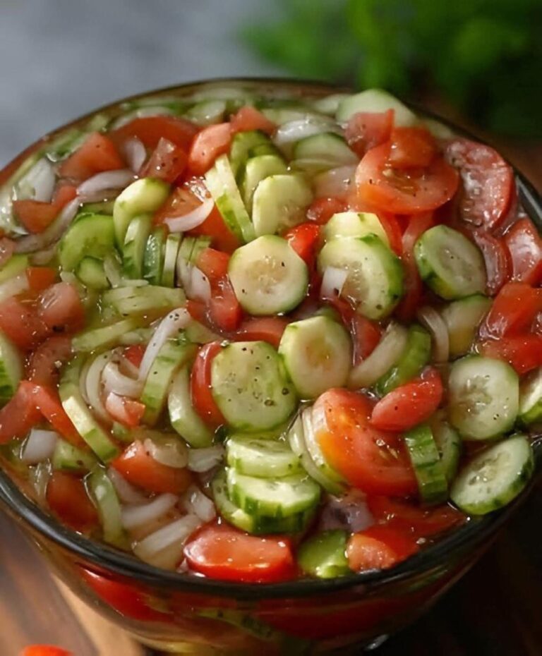 Marinated Cucumber, Onion, and Tomato Salad