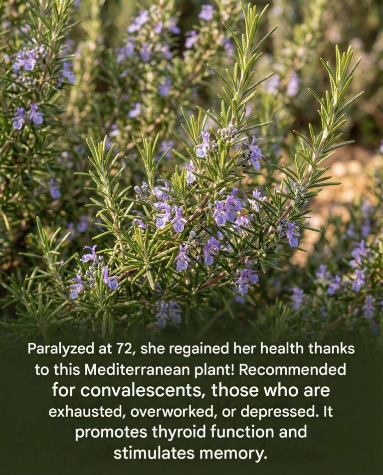 Paralyzed at 72, she regained her health thanks to this Mediterranean plant! Recommended for convalescents, those exhausted, overworked, or depressed. It promotes thyroid function and stimulates memory. (link in comments)