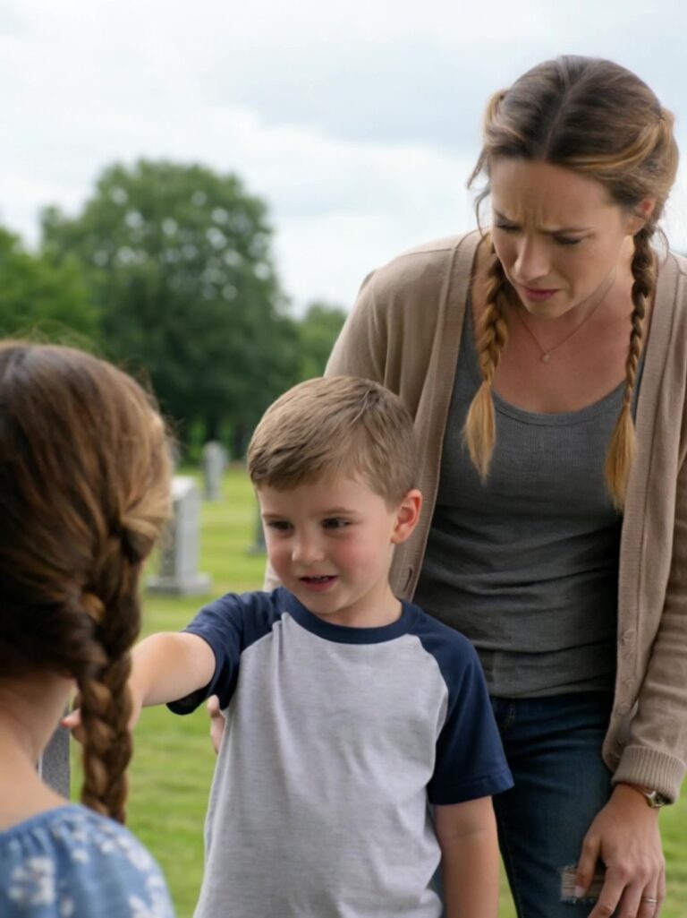 I Was Mourning My Twins at Their Grave When a Boy Said, “Mom… Those Girls Are in My Class