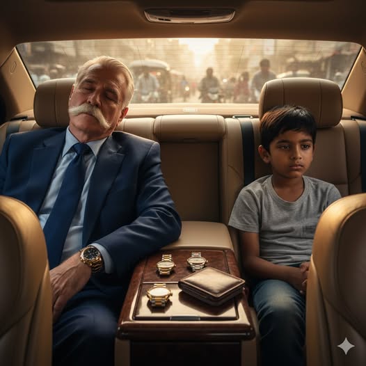 The billionaire pretended to be asleep to test his driver’s child—he thought the kid would pickpocket him, but tears streamed down his face when he saw what the child did.