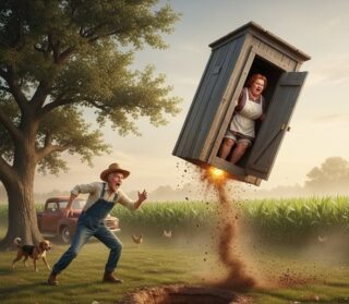 Ma and Pa were two old hillbillies living a simple life on their farm up in the hills. One hot summer day, Pa trudged back from the outhouse looking mighty troubled.