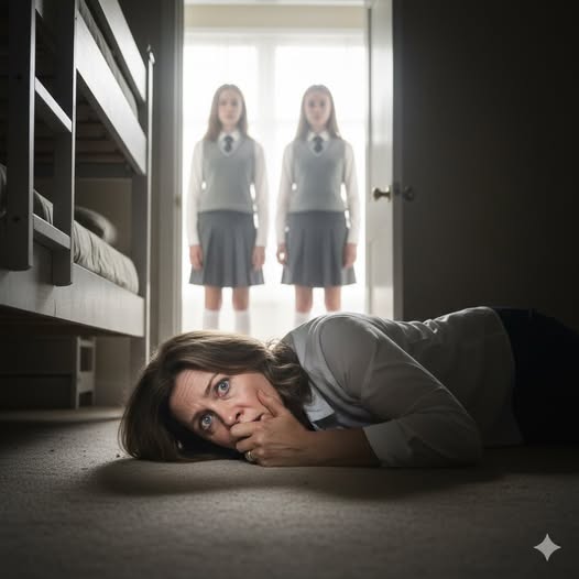 “My neighbor insisted she saw my daughter at home during school hours… so I pretended to leave for work and hid under the bed. Minutes later, I heard multiple footsteps moving down the hallway.”