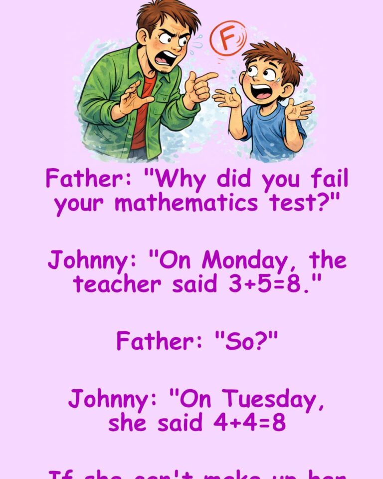 Little Johnny failed his math test.