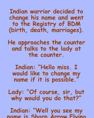 Indian warrior decided to change his name