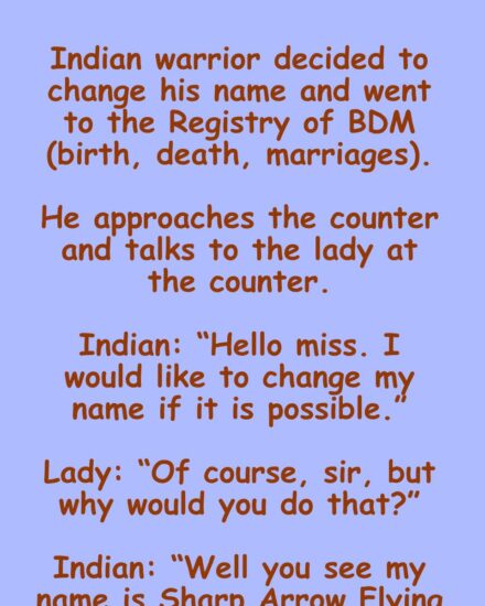 Indian warrior decided to change his name