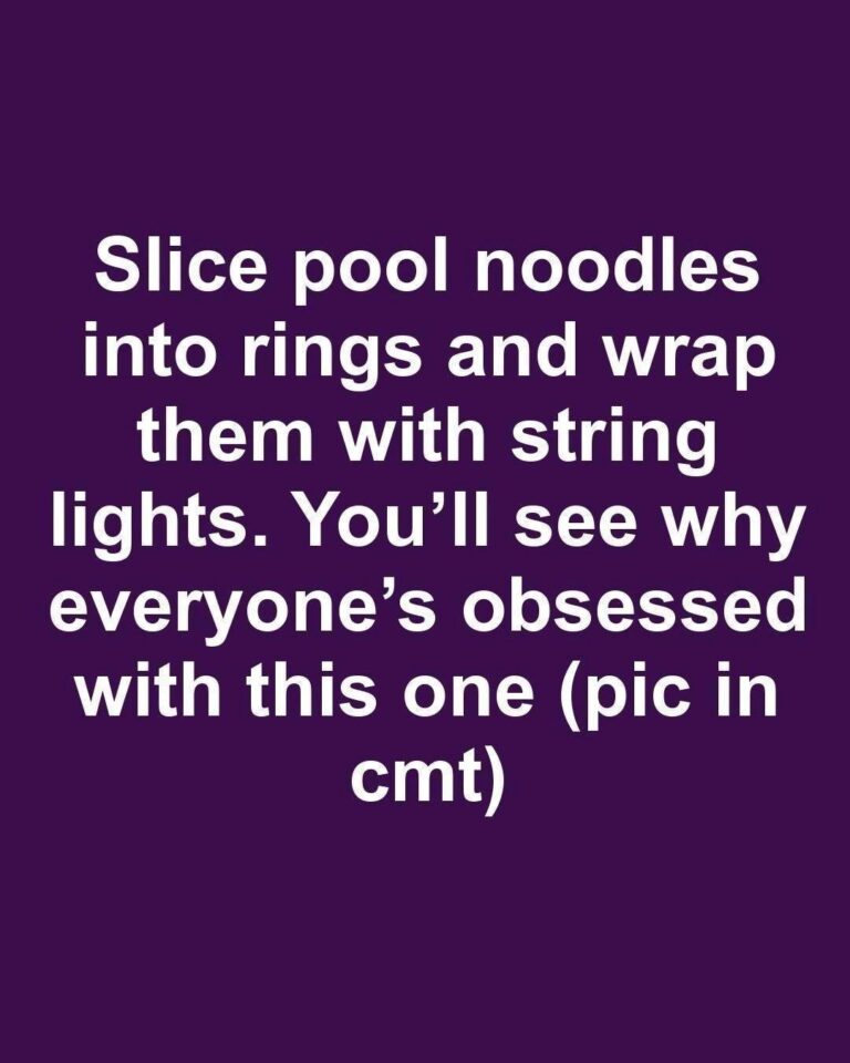 Slice pool noodles into rings and wrap them with string lights. You’ll see why everyone’s obsessed with this one.