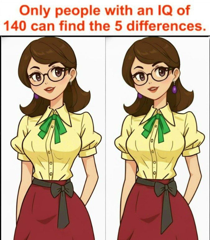 Only those with truly sharp eyes can find all 5 differences. Look closely—every detail matters.