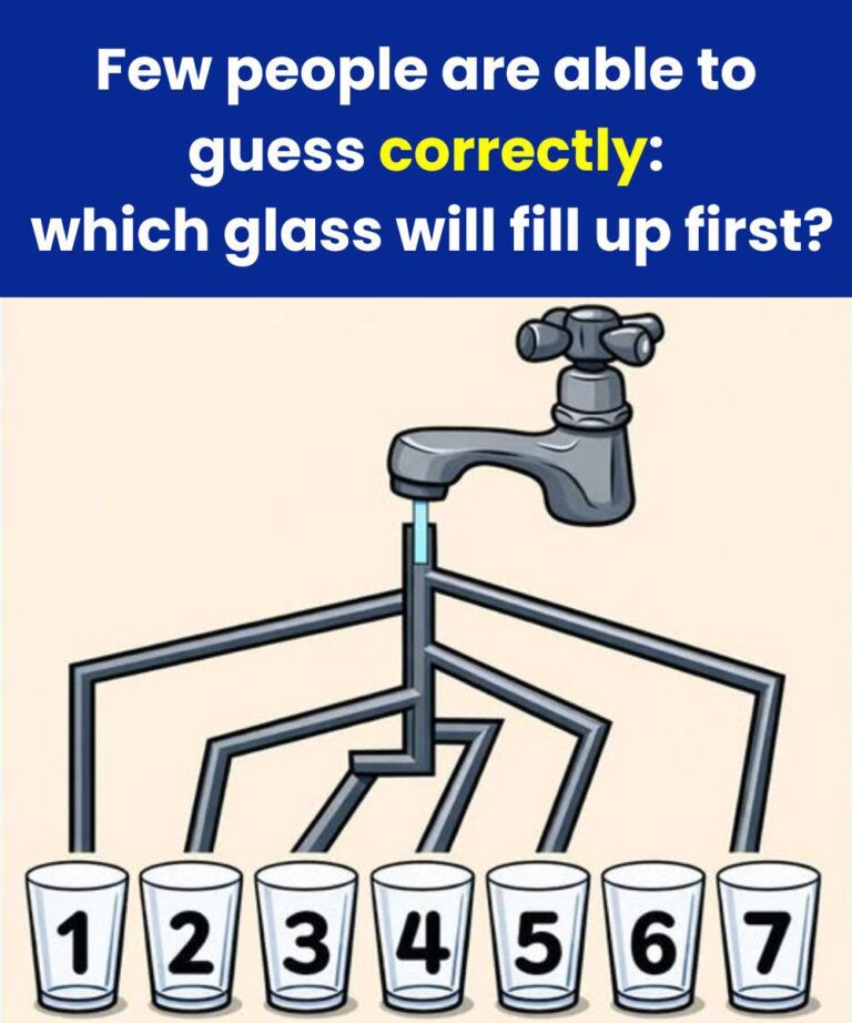 Puzzle: Which glass will be filled first? 7 glasses
