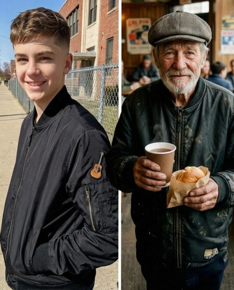 Almost a year after my teenage son disappeared, I saw a homeless man walk into a café wearing my son’s jacket — the one I had patched myself. When he said a boy gave it to him, I followed him to an abandoned house. What I discovered there changed everything I thought I knew about my son’s disappearance.