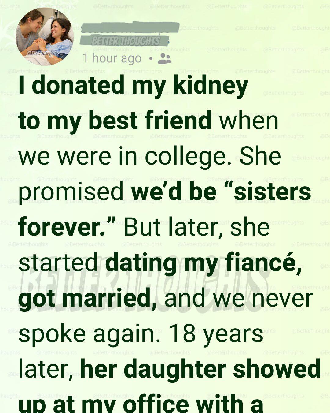 She Stole My Fiancé After I Saved Her Life—18 Years Later, 18 Years Later, Her Daughter Came Looking for Me