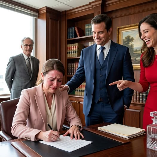 She signed the divorce papers without a word—no one realized her billionaire father was seated quietly at the back of the room…