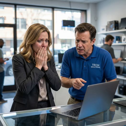 I took my sister’s laptop in for repair. The technician whispered: “You should see this before deciding whether to call 911.”