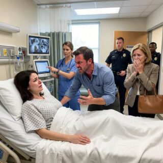 “It’s just a bruise, don’t make a scene,” my husband whispered as I lay in the hospital bed. But when the ER nurse saw the security footage, she made one call that changed everything. My MIL’s face went pale when the police arrived… Then…