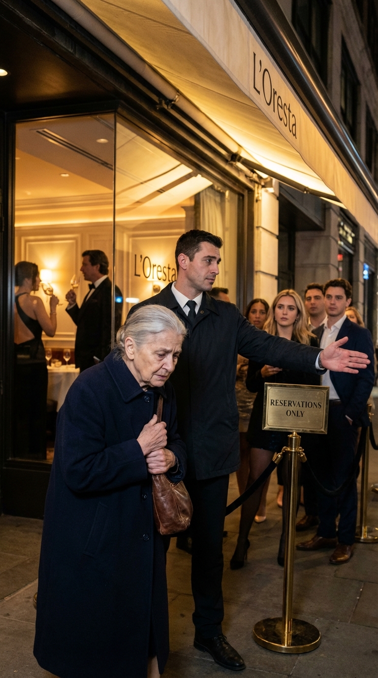 An elderly woman was turned away at the door, dismissed as if she didn’t belong. What no one realized was that she was the owner’s own mother—a rejection that would soon unravel hidden truths, test loyalties, and force a painful reckoning for everyone involved.