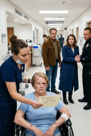 When the doctor asked about the bruises on my body, my daughter quickly answered, “She’s clumsy—she falls all the time.” I said nothing… but when the nurse returned alone, I slipped her a small folded note.