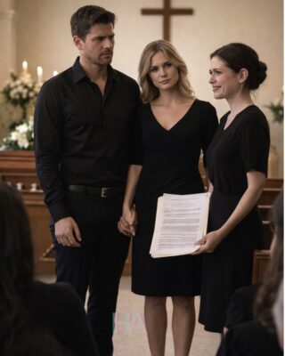 At Your Five-Year-Old Daughter’s Funeral, Your Husband Walked In Holding His Mistress’s Hand… So You Smiled, Called Them a Beautiful Couple, and Opened the Folder That Buried Him in Front of the Whole Chapel
