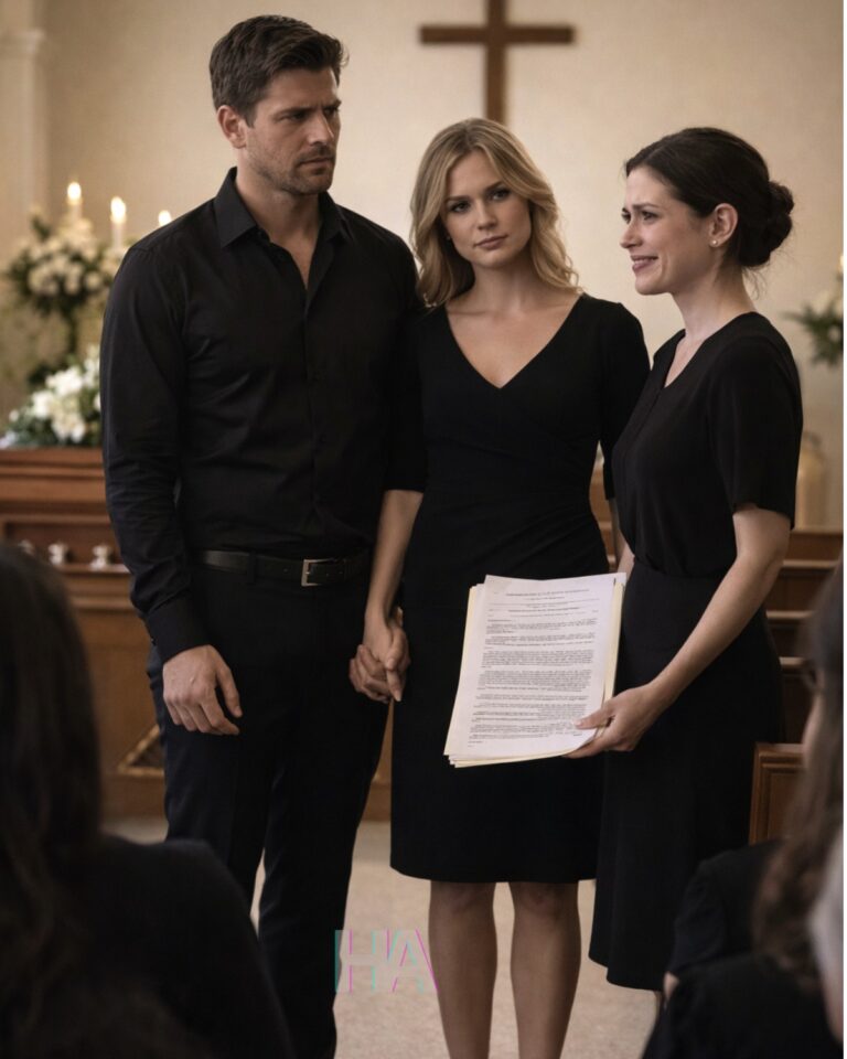 At Your Five-Year-Old Daughter’s Funeral, Your Husband Walked In Holding His Mistress’s Hand… So You Smiled, Called Them a Beautiful Couple, and Opened the Folder That Buried Him in Front of the Whole Chapel