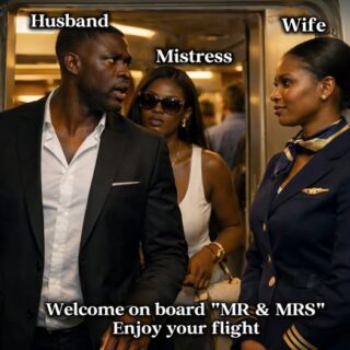 WELCOME ON BOARD SIR HOPE YOU ENJOY YOUR FLIGHT_HUSBAND FROZE WEN WIFE WELCOMES DEM BUT WHAT SHE DID
