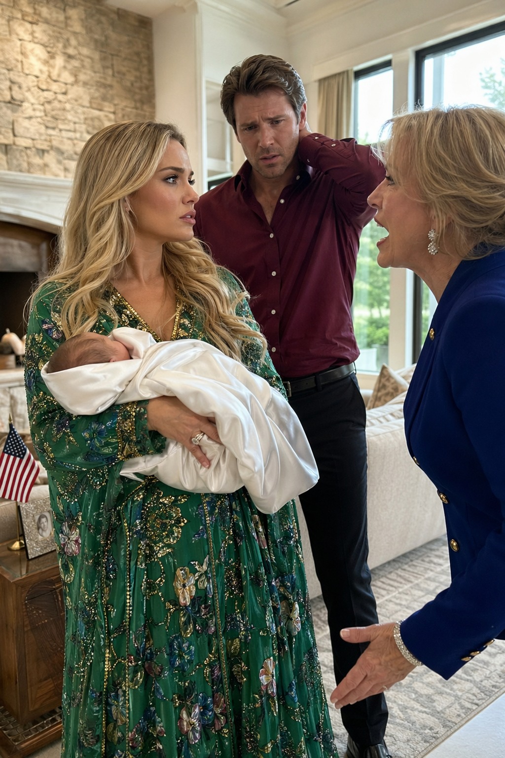 “Twelve days after giving birth, I stood in my living room holding my newborn when my mother-in-law told me I had no place in the family photo. My husband looked away. I didn’t cry or argue, I simply reminded her whose house she was standing in…