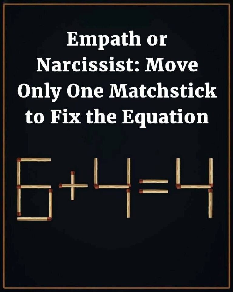 Empath or Narcissist: Move Only One Matchstick to Fix the Equation