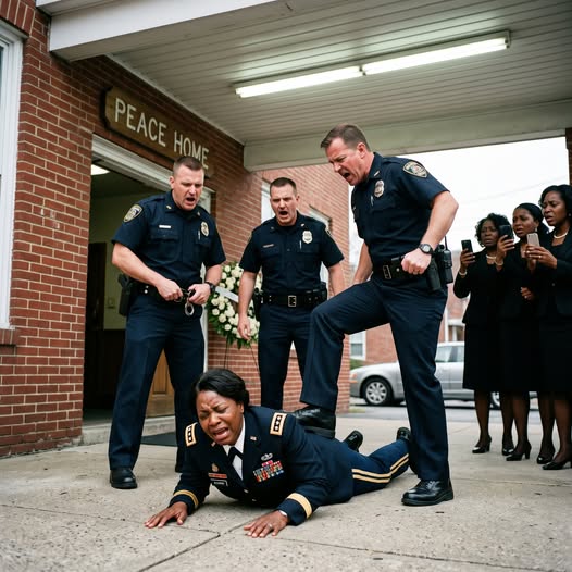 A 𝚁𝚊𝚌𝚒𝚜𝚝 Cop Interrupted My Mother’s Funeral, Ignored My Rank, Twisted My Arm Behind My Back, and Told Me “In This Town, I’m the Law” While My Family Watched in Horror—what he thought was a simple public humiliation of a grieving Black woman became something else the second my silent distress alert reached Washington…