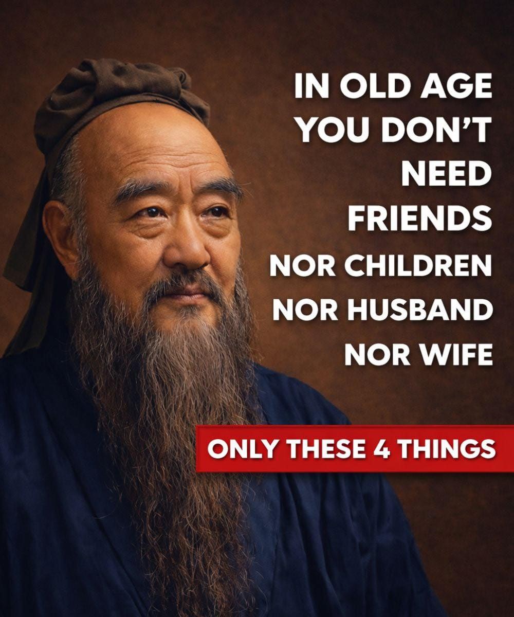 Moral 4 principles attributed to Confucius to build a fuller and more balanced old age.