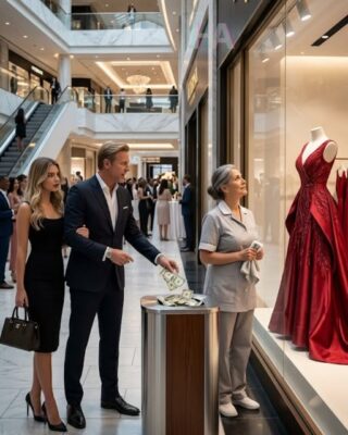 SHE MOCKED THE JANITOR BESIDE A MILLION-DOLLAR DRESS… THEN THE ENTIRE MALL FROZE WHEN THE REAL OWNER OF THE EMPIRE SPOKE HER NAME