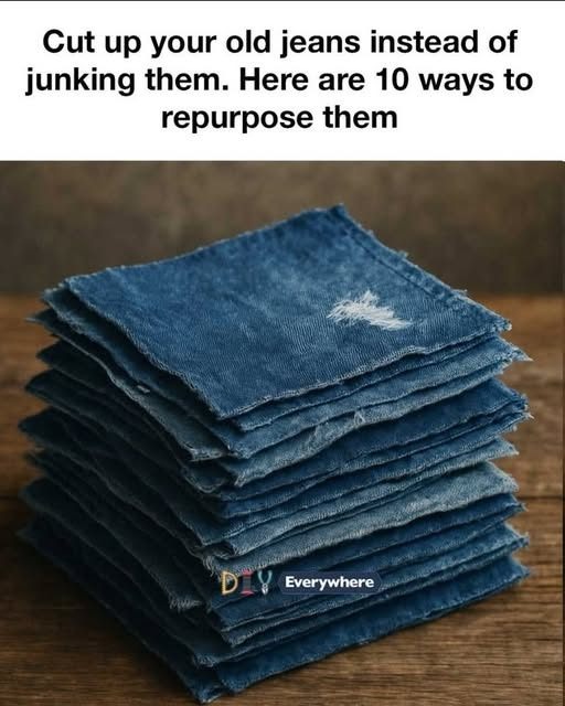 Cut up your old jeans instead of junking them. Here are 10 ways to repurpose them