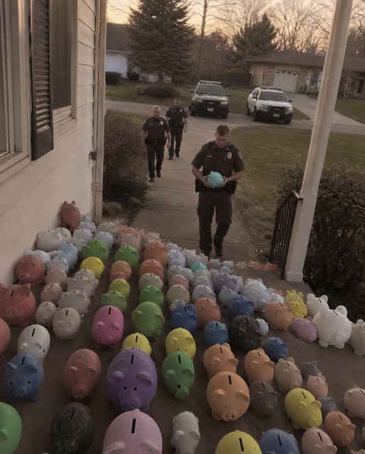 My 6-Year-Old Son Gave All His Savings to Help Our Elderly Neighbor – The Next Morning, Our Yard Was Filled with Piggy Banks, and Patrol Cars Were Everywhere