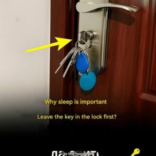 Why is it important to leave the key in the lock before going to bed?