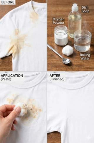 Yellow sweat stains on your white clothes? No need to throw them away: here’s the solution