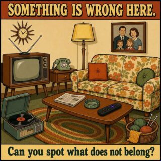 Something is wrong in this 1960s living room. Can you spot it?