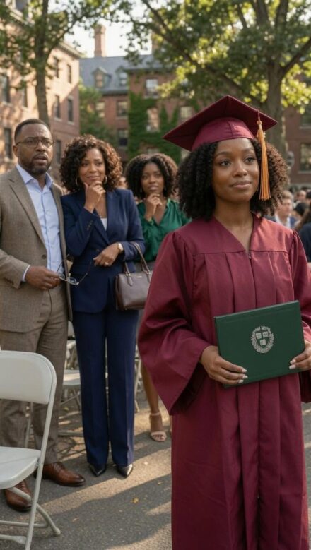 My parents told me to take the bus to my Harvard graduation because they were too busy buying my sister a brand-new Tesla, but when they finally showed up expecting to watch me quietly walk across the stage and go back to celebrating her, the dean took the mic, said my name, and my father dropped his program as the whole crowd learned what I had built while they were busy acting like I was never the child worth showing up for.