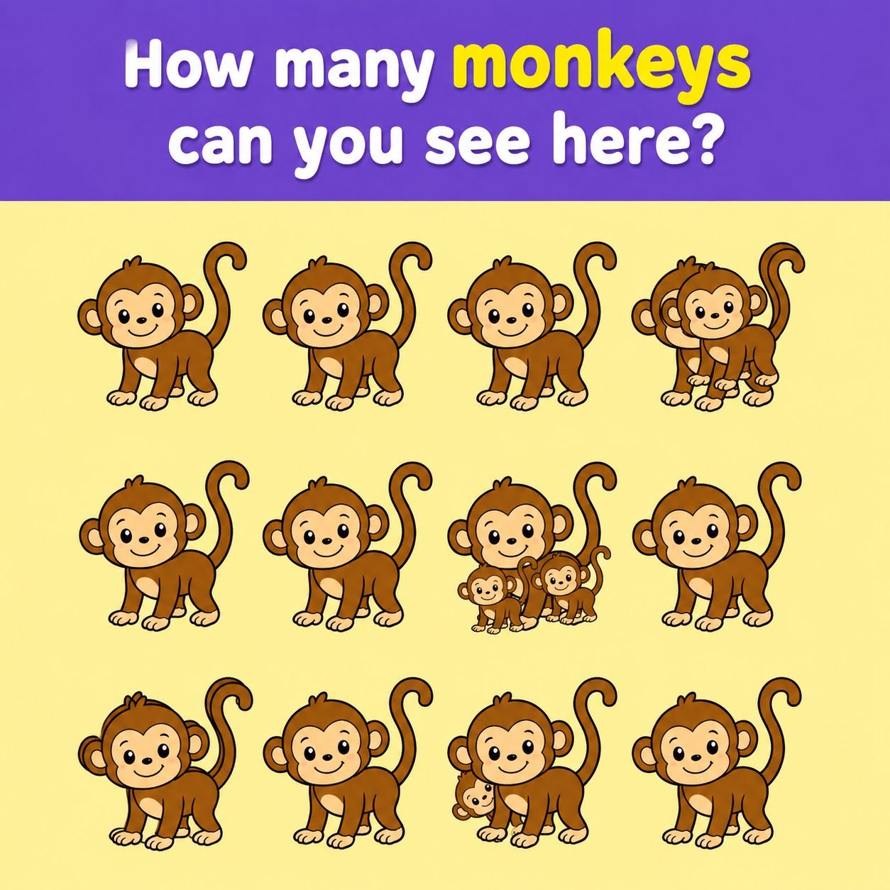 Only geniuses can spot all the hidden monkeys… can you?