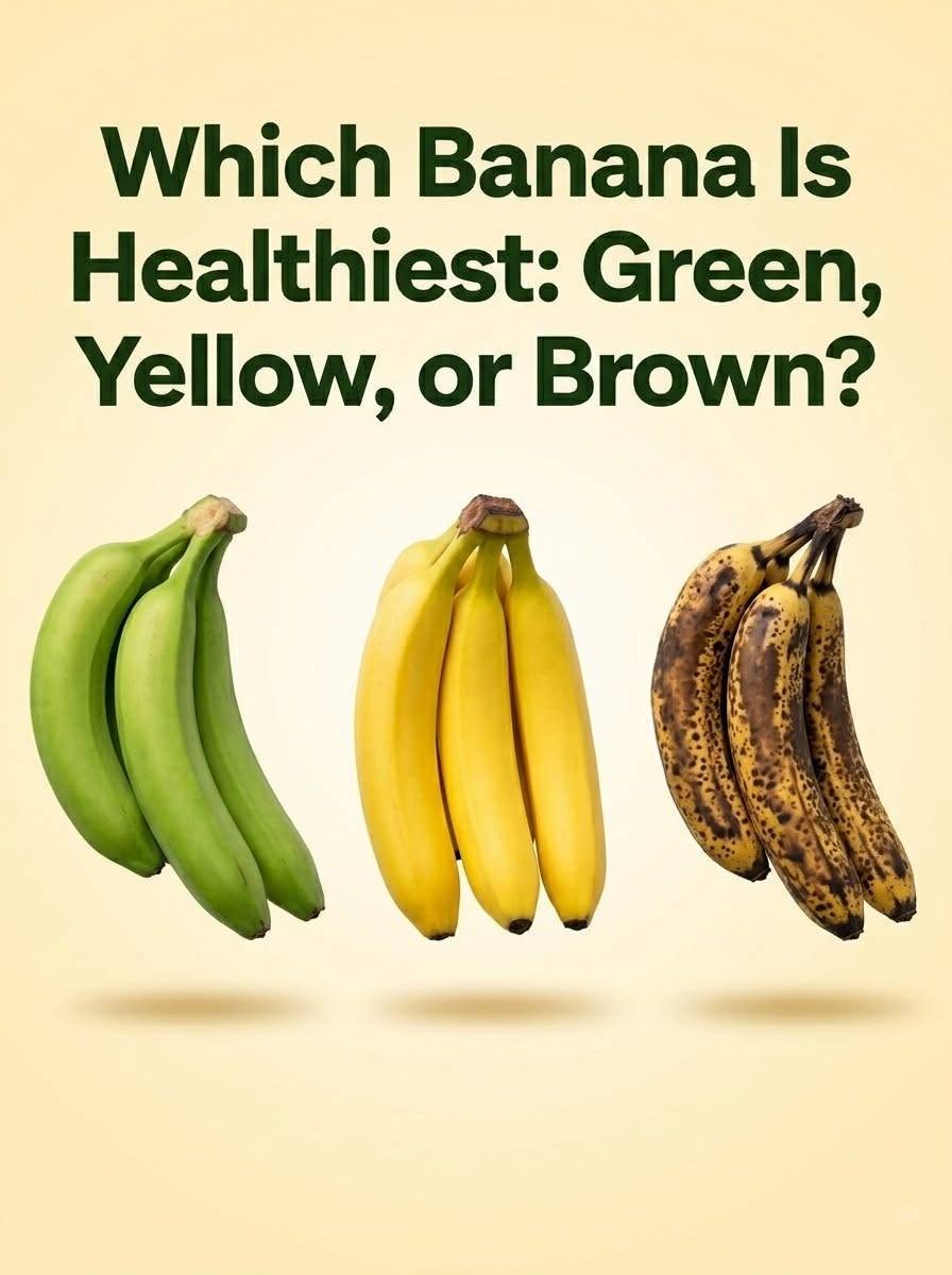 Which Banana Is the Healthiest? 🍌 Green, Yellow, or Brown — The Answer Might Surprise You! 👀