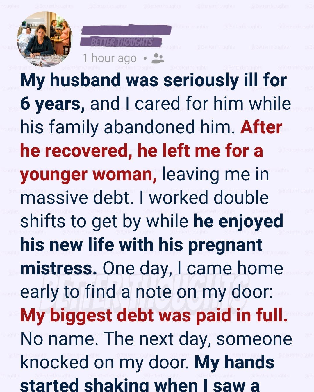 I Sacrificed Everything to Save My Husband—He Left Me Buried in Debt After His Recovery, and His Mistress Delivered a Stunning Surprise